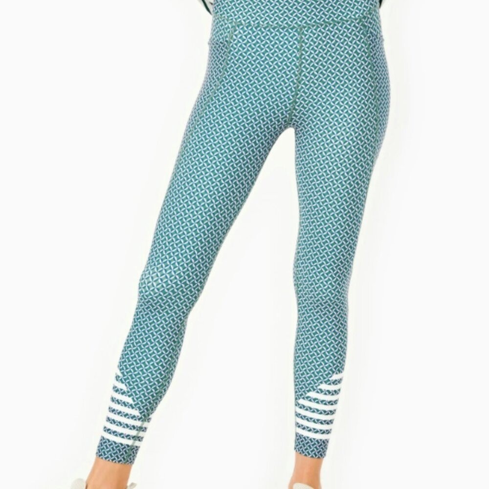 New ADDISON BAY Green Pink High Rise Sculpt‎ Compression Legging Sz XS $118